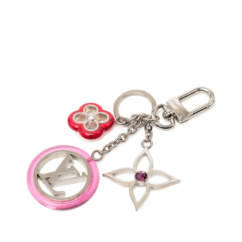 Louis Vuitton Portefeuille Colorline Strass Charm Keychain Keyring M67357 Sil...